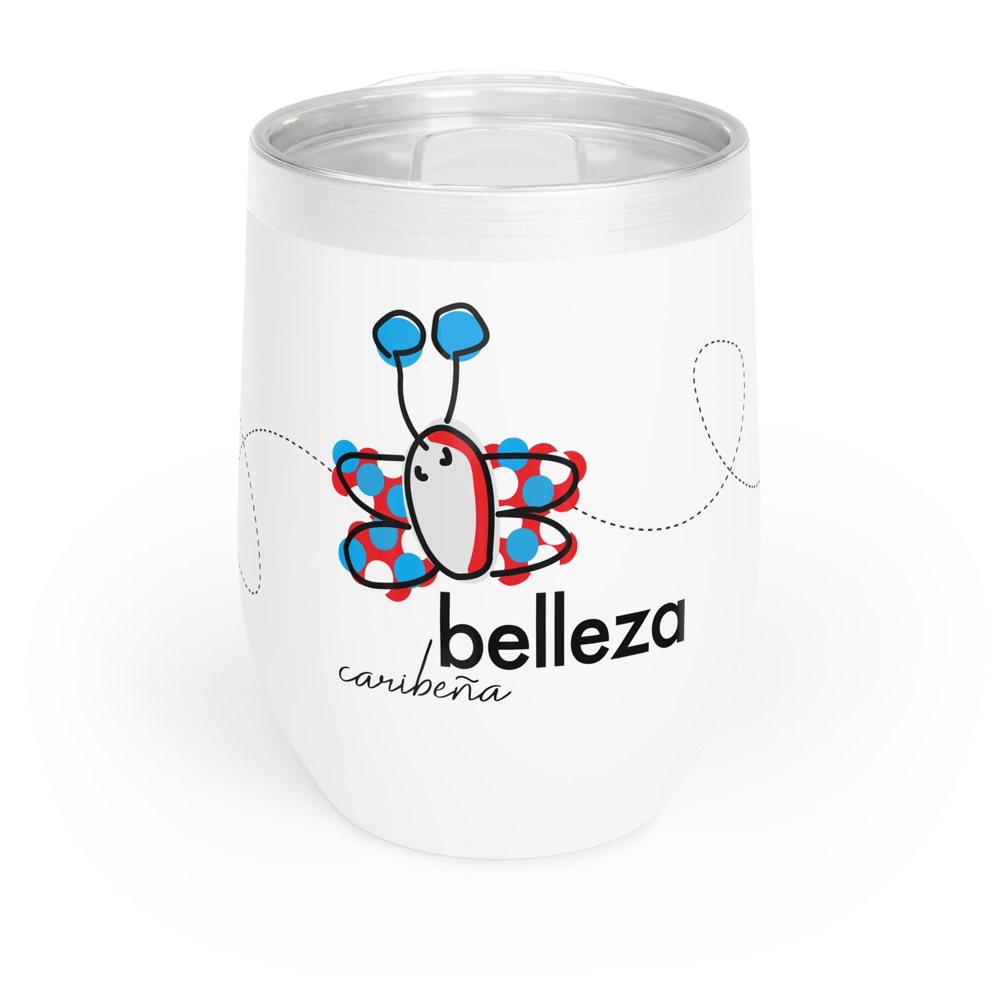12 oz. Special Edition Insulated Wine Tumbler with lid - Belleza Butterfly