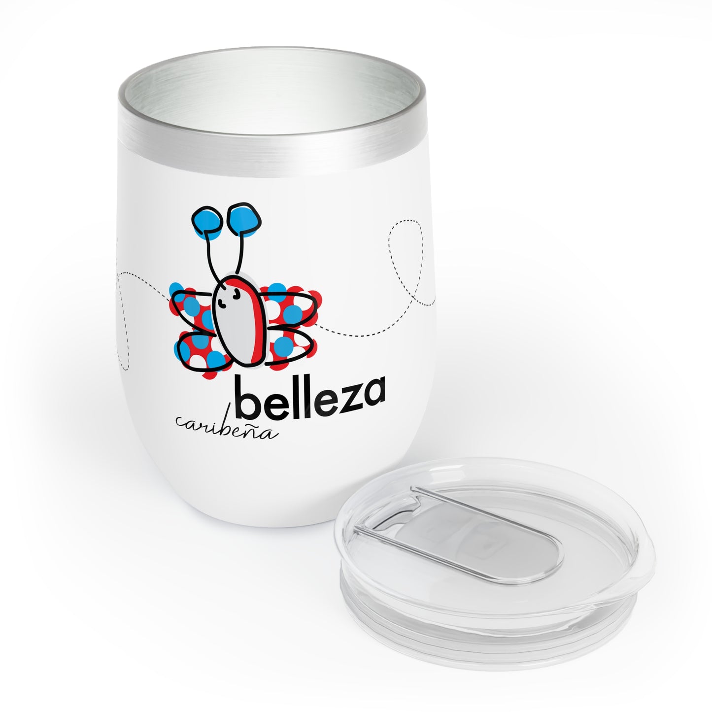 12 oz. Special Edition Insulated Wine Tumbler with lid - Belleza Butterfly