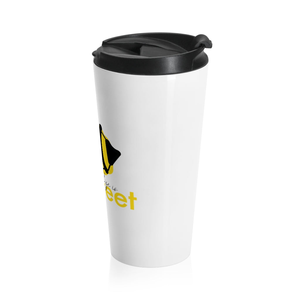 15 oz. Insulated hot/cold Stainless Steel Travel mug with lid - Sweet Bee