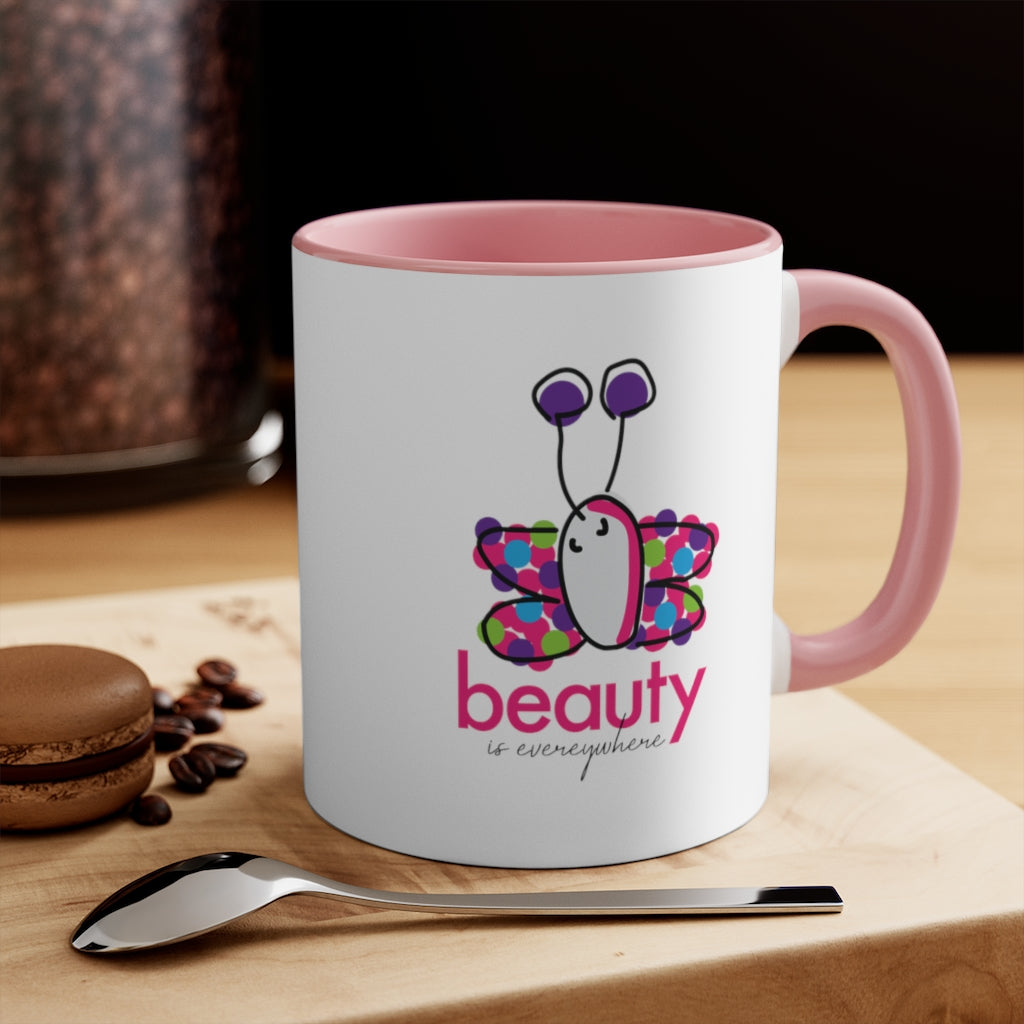 11 oz. Accent Color Graphic Ceramic Mug - Beauty Butterfly