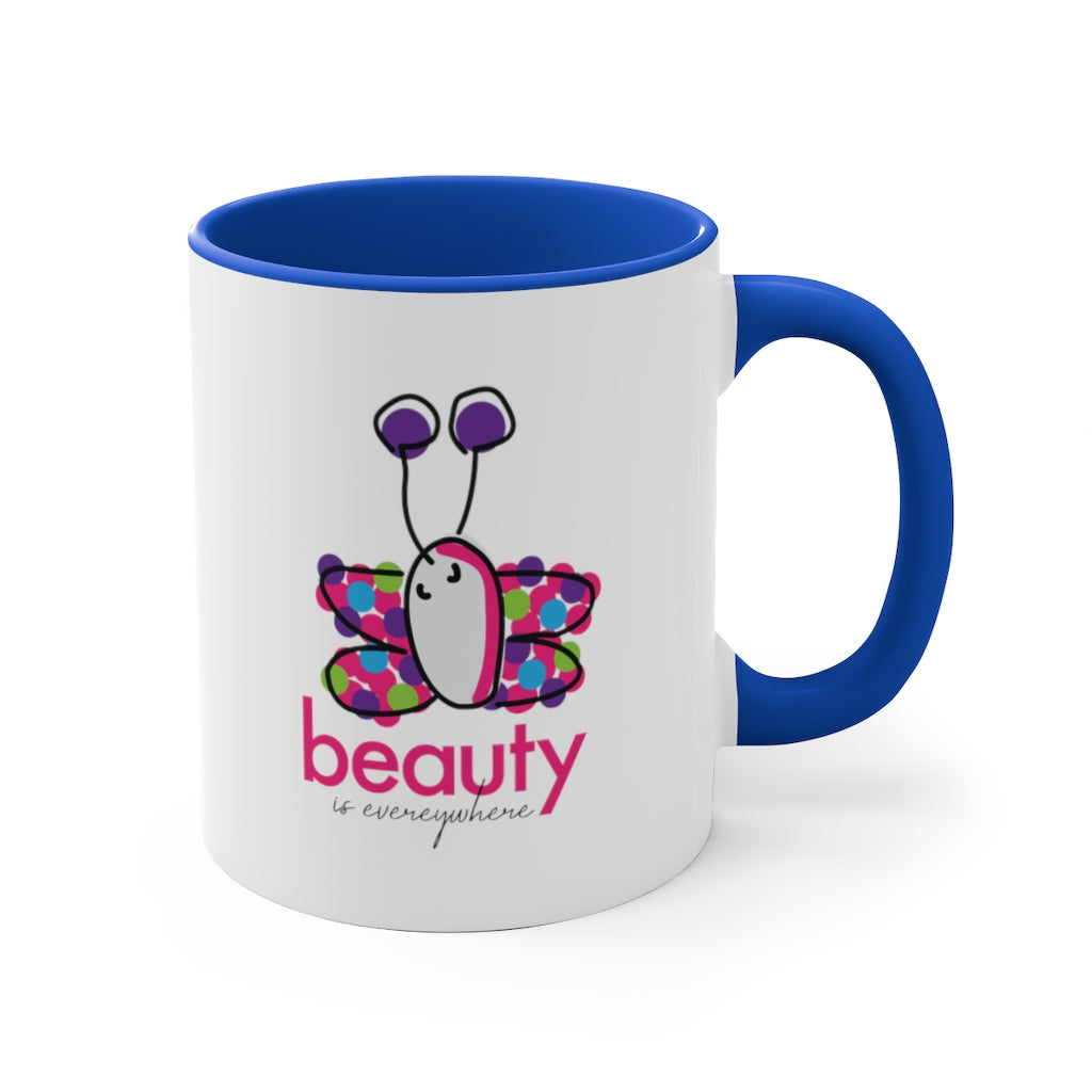 11 oz. Accent Color Graphic Ceramic Mug - Beauty Butterfly