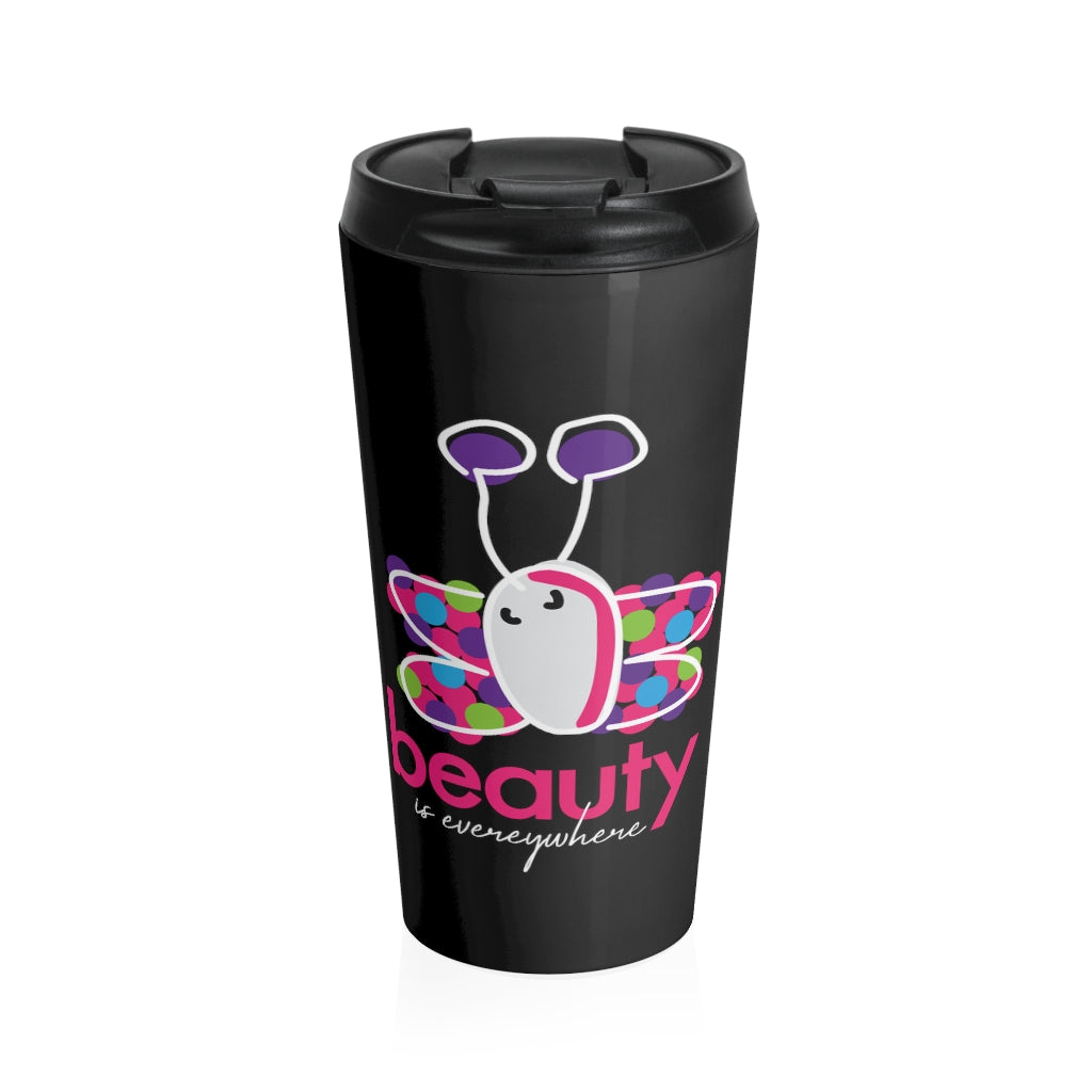 15 oz. Insulated hot/cold Stainless Steel Travel mug with lid - Beauty Butterfly