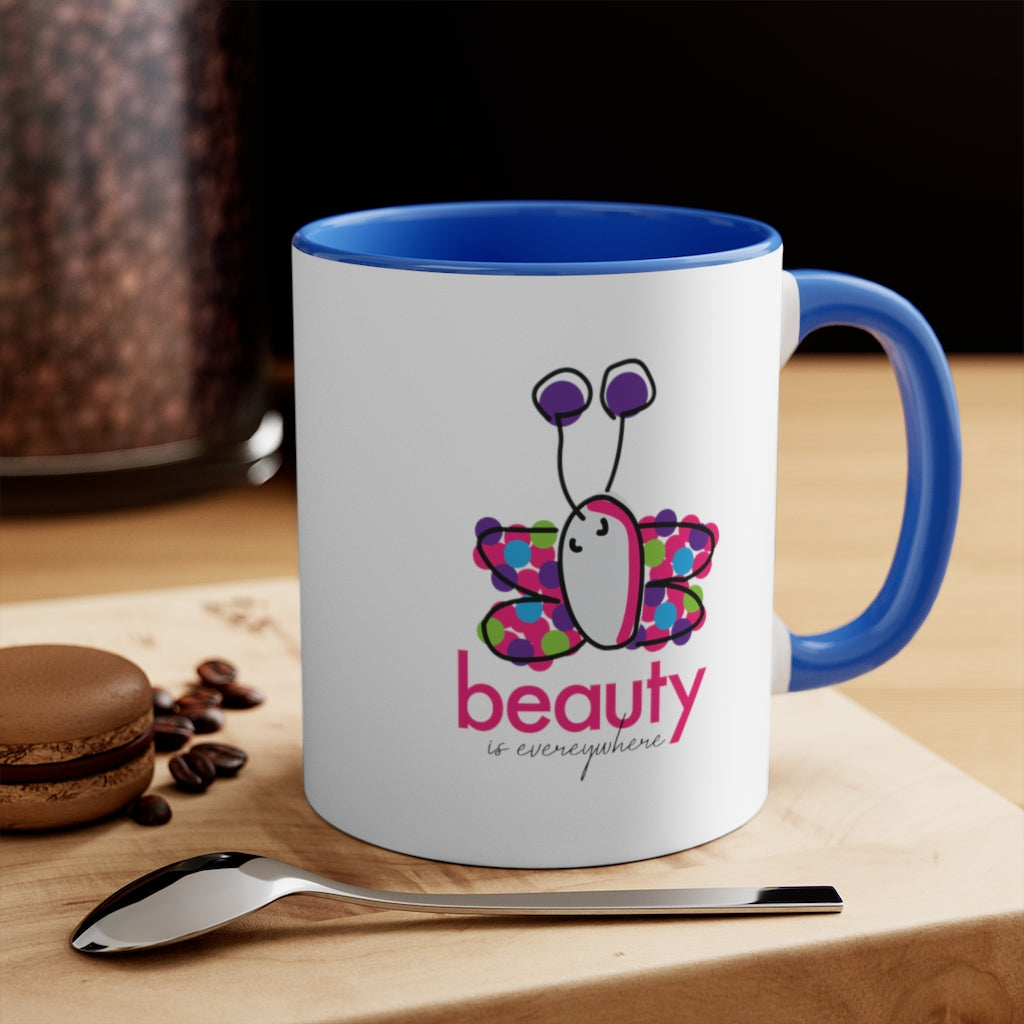 11 oz. Accent Color Graphic Ceramic Mug - Beauty Butterfly