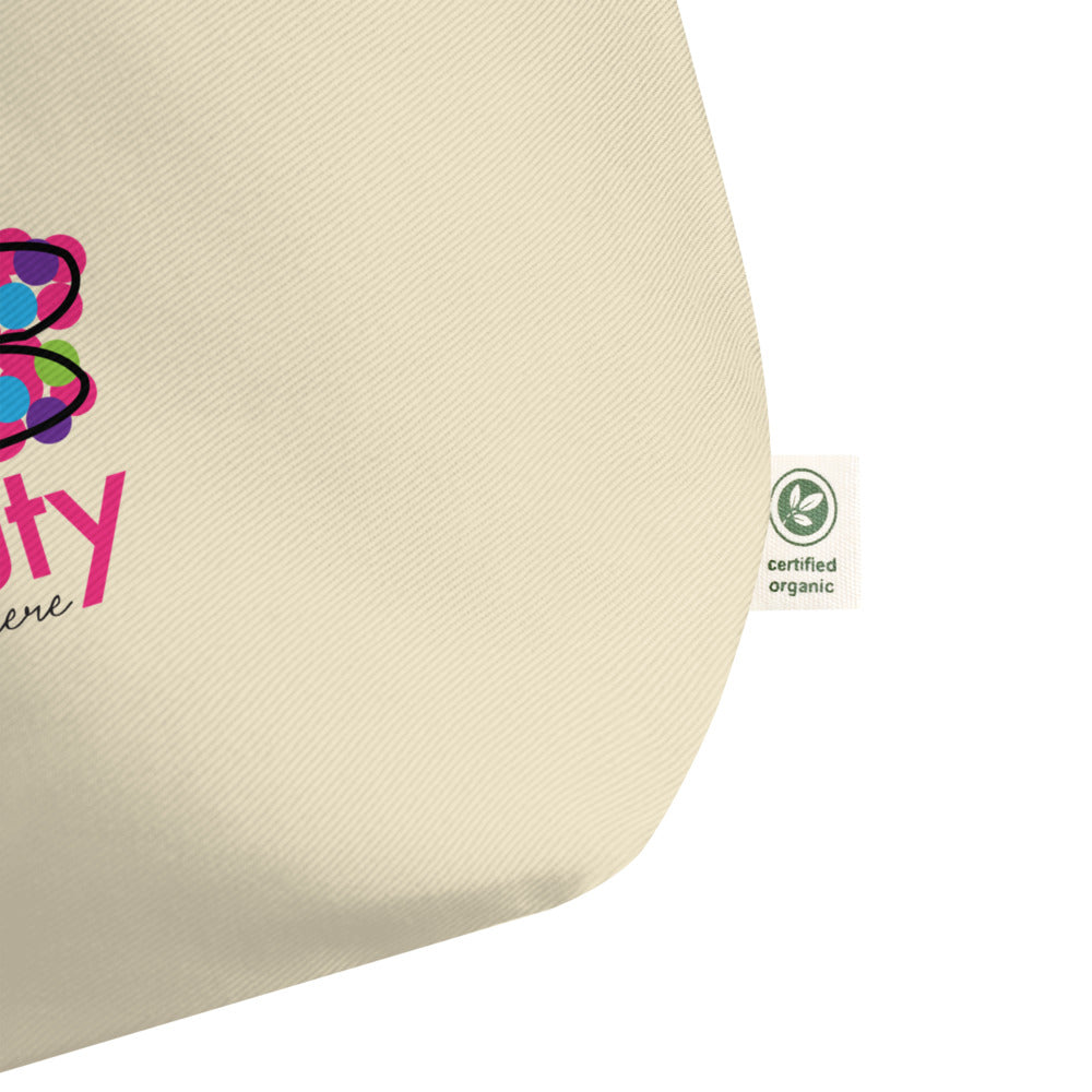 Large Lightweight Cotton Reusable Travel Tote - Beauty Butterfly - Natural