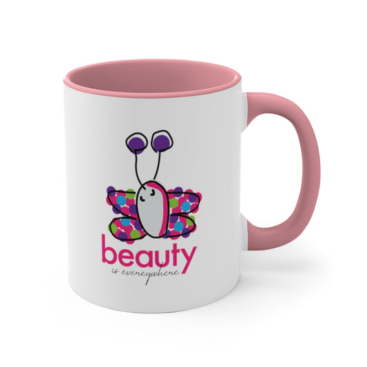 11 oz. Accent Color Graphic Ceramic Mug - Beauty Butterfly