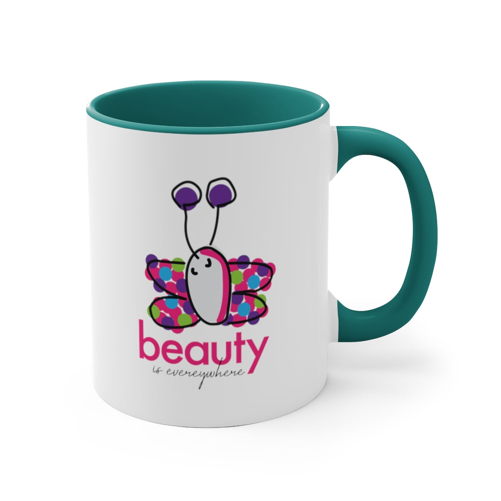 11 oz. Accent Color Graphic Ceramic Mug - Beauty Butterfly