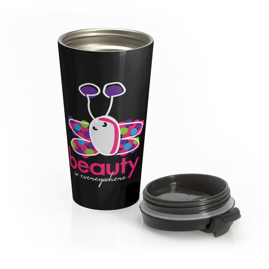 15 oz. Insulated hot/cold Stainless Steel Travel mug with lid - Beauty Butterfly