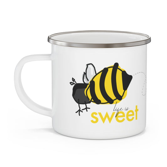 12 oz. Enamel Coated Stainless Steel Camping Mug - Sweet Bee