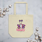 Small Lightweight Cotton Reusable Travel Tote - Beauty Butterfly - Natural
