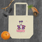 Small Lightweight Cotton Reusable Travel Tote - Beauty Butterfly - Natural