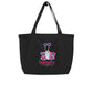 Large Lightweight Cotton Reusable Travel Tote - Beauty Butterfly - Black