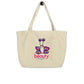 Large Lightweight Cotton Reusable Travel Tote - Beauty Butterfly - Natural